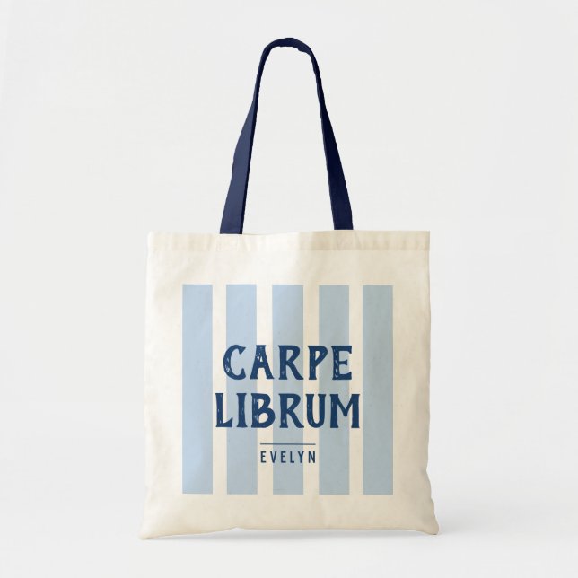 Bolsa Tote Bibliotecário Divertido Carpe Librum Amante de Liv (Frente)