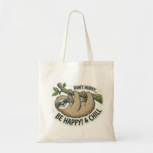 Bolsa Tote Bicho-preguiça Fofo "Não se Apresse, Fique Feliz e