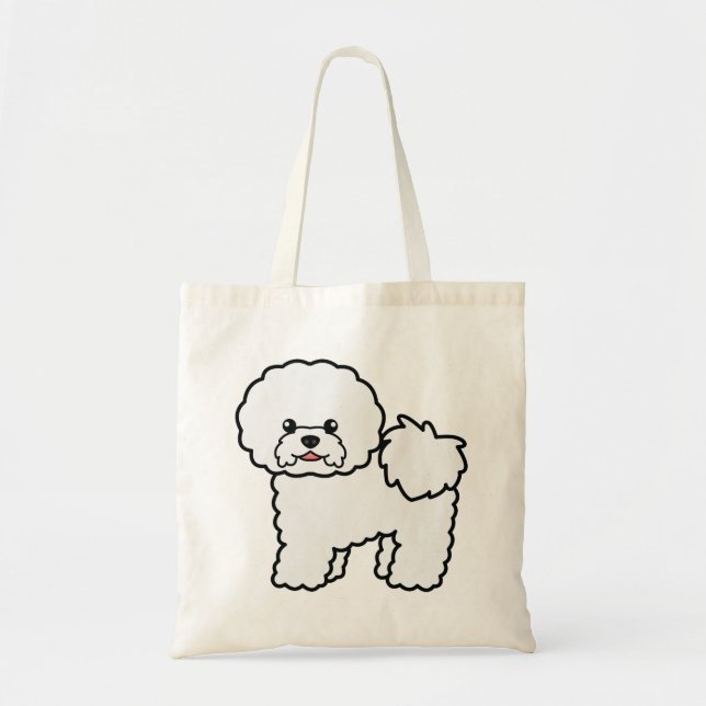 Bolsa Tote Bichon Frise Cute Cartoon Dog (Frente)