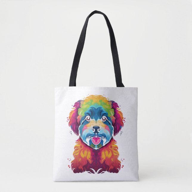 Bolsa Tote Bichon Frise Dog Pop Art (Frente)