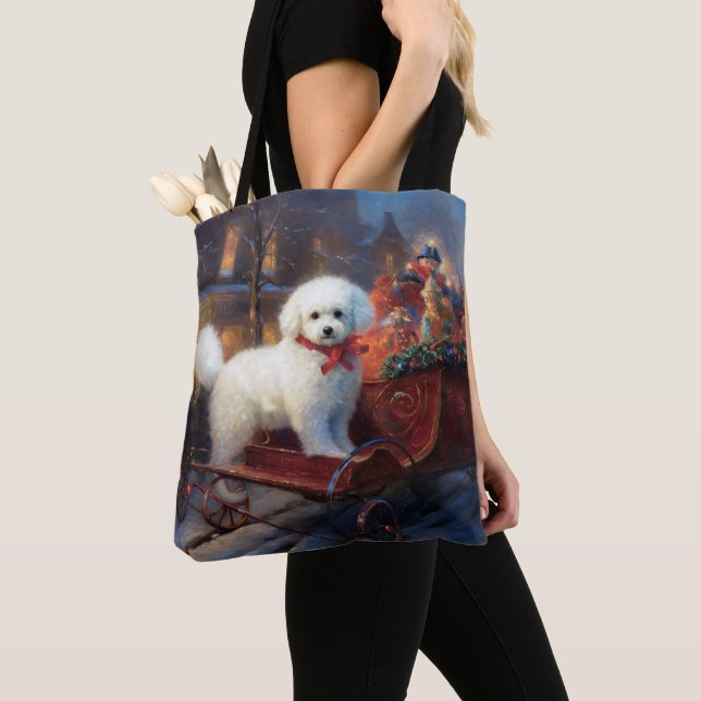 Bolsa Tote Bichon Frise Natal Fesason (Close Up)