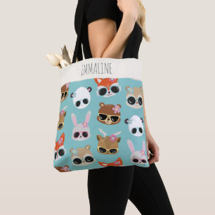 Bolsa Tote Bichos Kawaii Cachorros de sol Blue Personalizado
