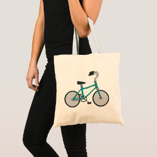 Bolsa Tote Bicicleta Azul Simples Bicicleta Retro