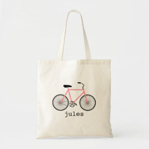 Bolsa Tote Bicicleta cor-de-rosa saco personalizado