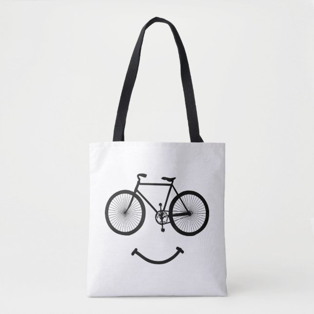Bolsa Tote Bicicleta e Andando de bicicleta de T-Shirt Blac (Frente)