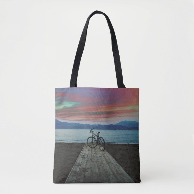 Bolsa Tote Bicicleta na piscina do cais | (Frente)