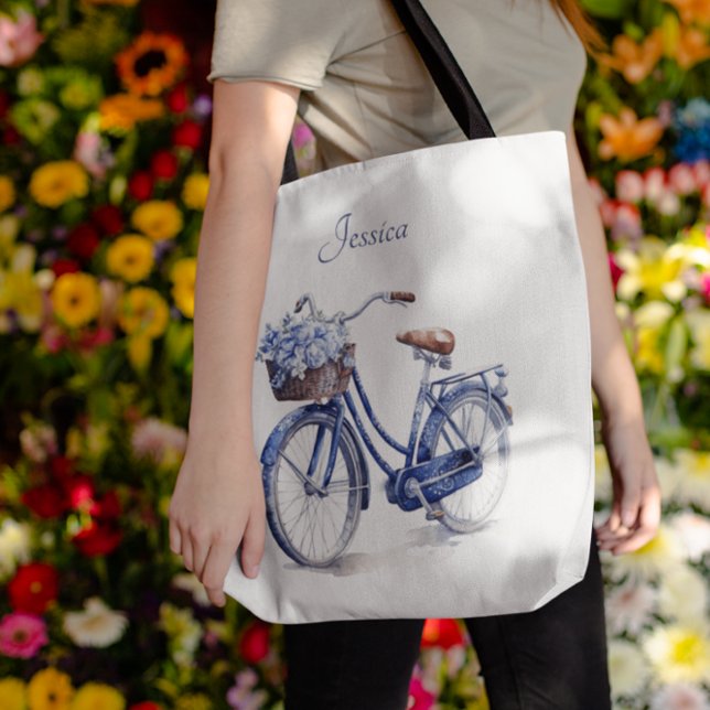 Bolsa Tote Bicicleta no Azul Delft personalizável (Criador carregado)