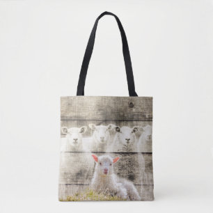Bolsa Tote Bicicleta Rústica De Ovelha