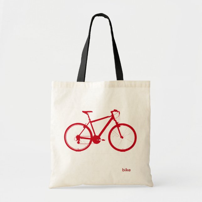 Bolsa Tote bicicleta vermelha, ciclismo (Frente)