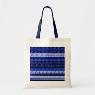 Bolsa Tote bicicletas em listras