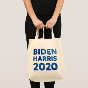 Bolsa Tote Biden Harris 2020 bold watercolor text de dois lad