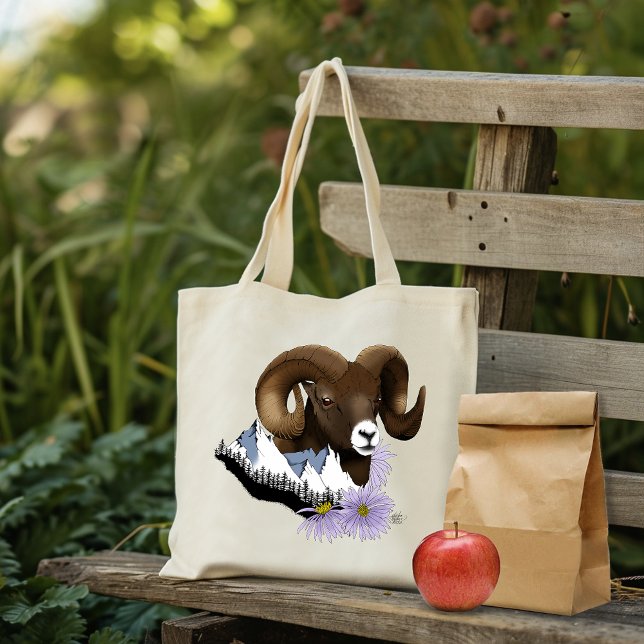 Bolsa Tote Bighorn Sheep Ram Green Mounties (Criador carregado)