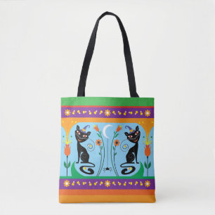 Bolsa Tote Bigodes Doces e Flores Assustadoras
