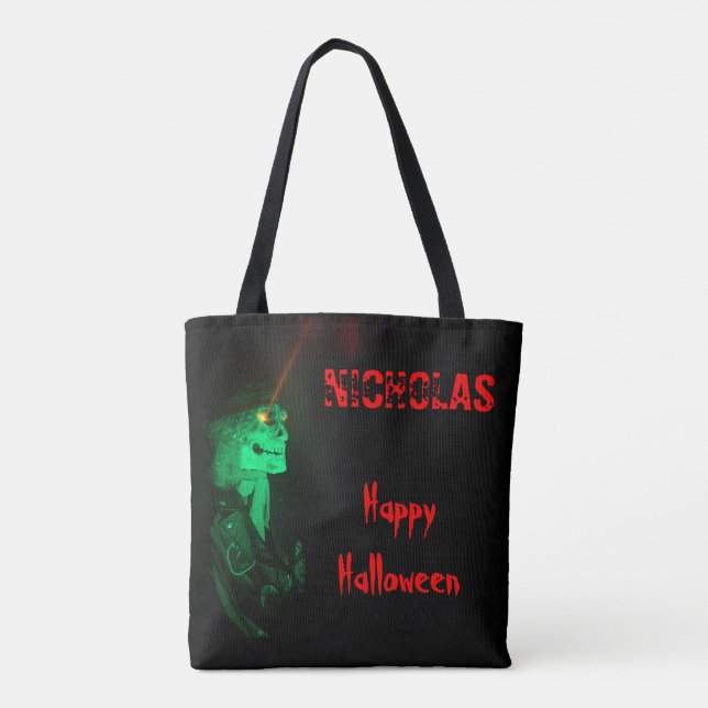 Bolsa Tote Biker Billy Halloween Black e Red Trick ou Treche (Verso)