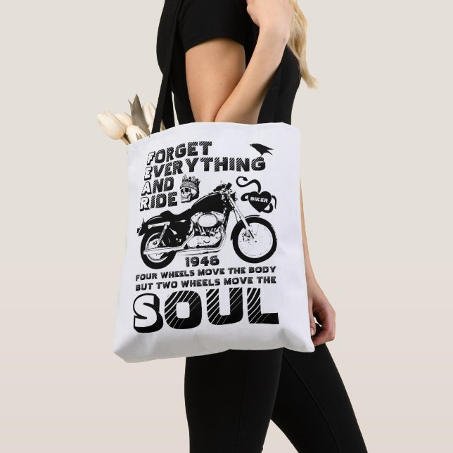 Bolsa Tote Biker Soul, Data Personalizada de Nascimento (Close Up)