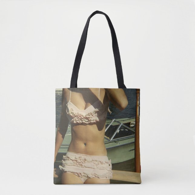 Bolsa Tote Bikini roxo, rosa (Frente)