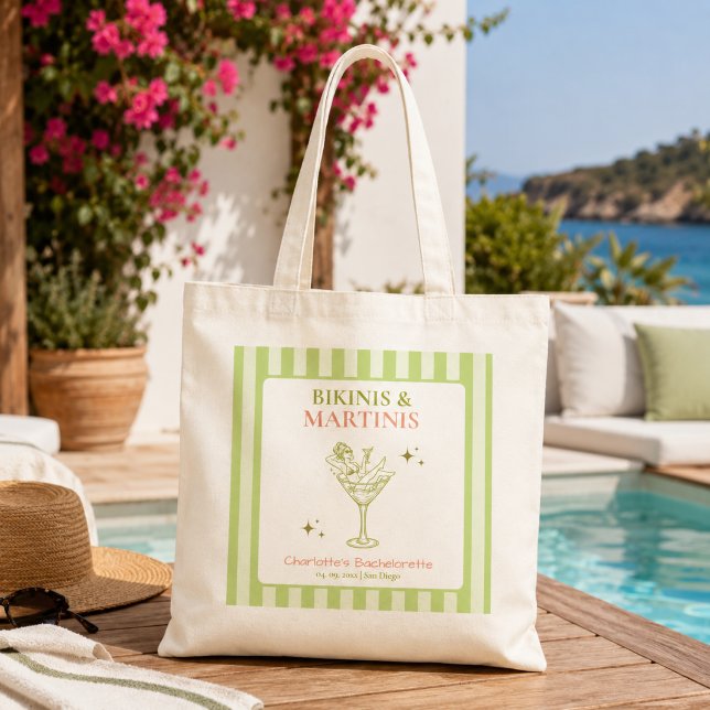 Bolsa Tote Bikinis e Martinis Favor de Despedida de Solteira  (Criador carregado)