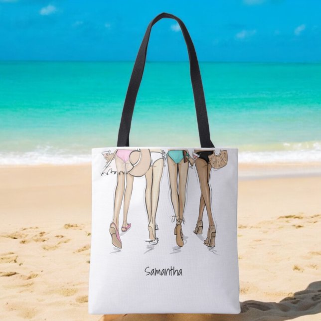 Bolsa Tote Bikinis e Martinis Moda Chic Personalizada (Criador carregado)