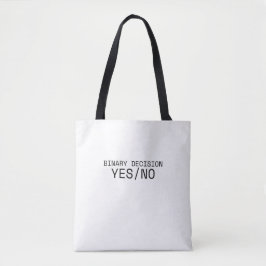 Bolsa Tote Binary Decision Yes No Minimalist Canvas