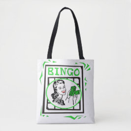 Bolsa Tote Bingo Lady Com Dinheiro No Bingo Card