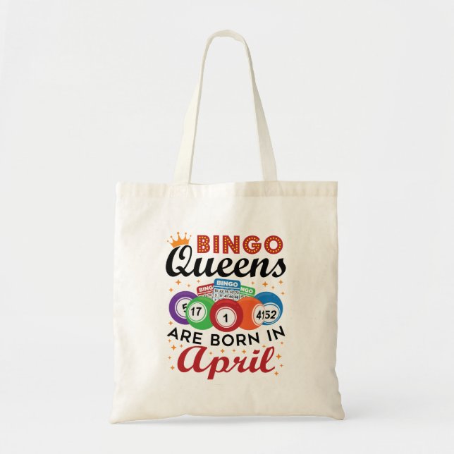 Bolsa Tote Bingo Queens são Nasceres em abril (Frente)