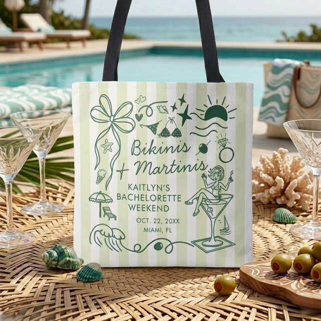 Bolsa Tote Biquínis e Martinis Festa de Solteira na Praia Per (Criador carregado)
