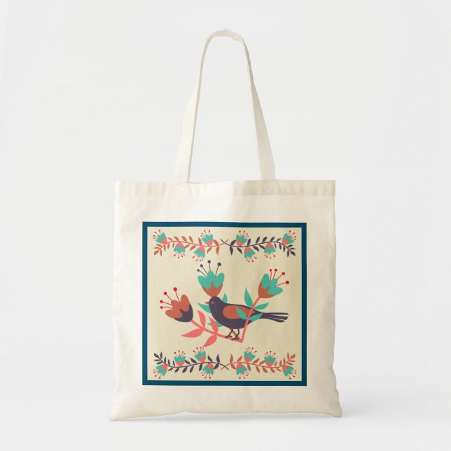 Bolsa Tote Bird e Arte Folar Focal (Frente)