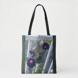 Bolsa Tote Bird House With Morning Glories