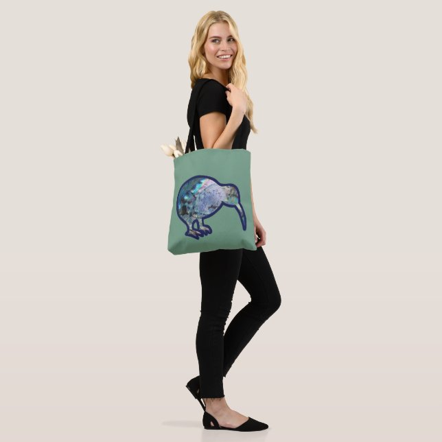 Bolsa Tote Bird lindíssima Shiny Pāua Kiwi em verde  (No(a) Modelo)