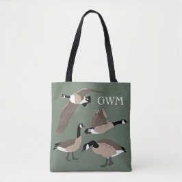 Bolsa Tote Bird Lovers Canadá Ilustração Geográfica Monograma
