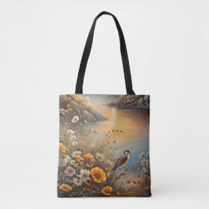Bolsa Tote Bird Nature, ilustração de fantasia, AI,