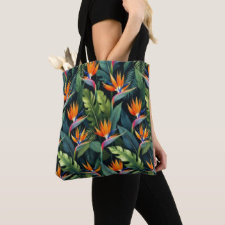Bolsa Tote Bird of Paradise Flower Pattern