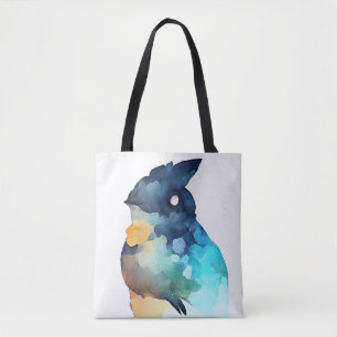 Bolsa Tote Bird Willife Animal Nature Watercolor Art