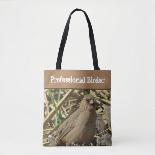 Bolsa Tote Birder Professional Brown Towhere Bird Photo Natur