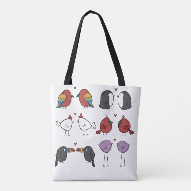 Bolsa Tote Birds In Love  (Verso)