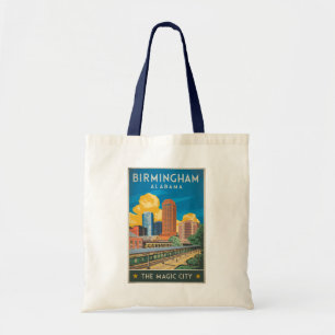 Bolsa Tote Birmingham Alabama Viagens Arte Vintage