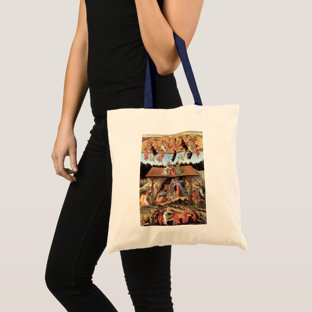 Bolsa Tote Birth of Christ by Botticelli, Christmas Nativity (Frente (produto))