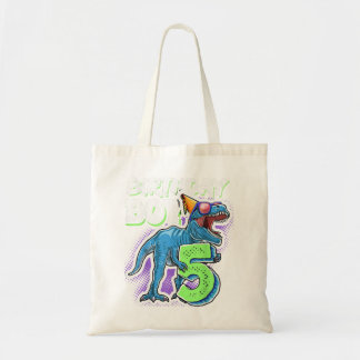 Bolsa Tote Birthday Boy 5 5 Birthday T Rex Dinossaur Party G