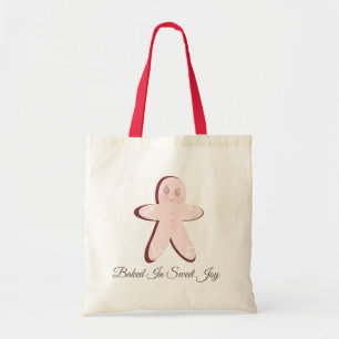 Bolsa Tote Biscoito de Gengibre Rosa Fofo Assado em Doce Aleg