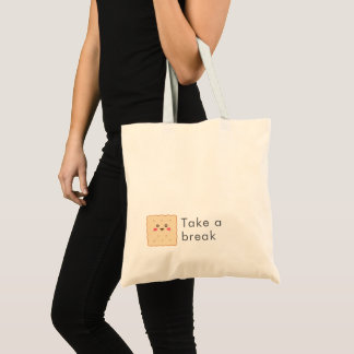 Bolsa Tote Biscoito Fofo Tire Uma Pausa Texto Personalizado