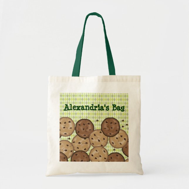 Bolsa Tote Biscoitos customizáveis dos pedaços de chocolate (Frente)