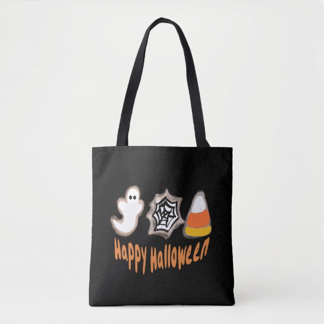 Bolsa Tote Biscoitos de Halloween Assador Assando  Doce  (Frente)