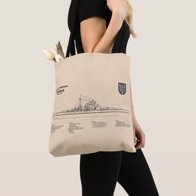 Bolsa Tote Bismarck - Planos de Impressão Blueprint de Embarc (Close Up)