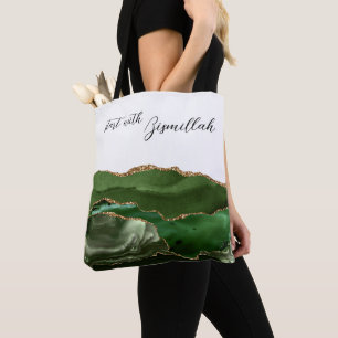 Bolsa Tote Bismillah Alhamdullilah Ágata Verde