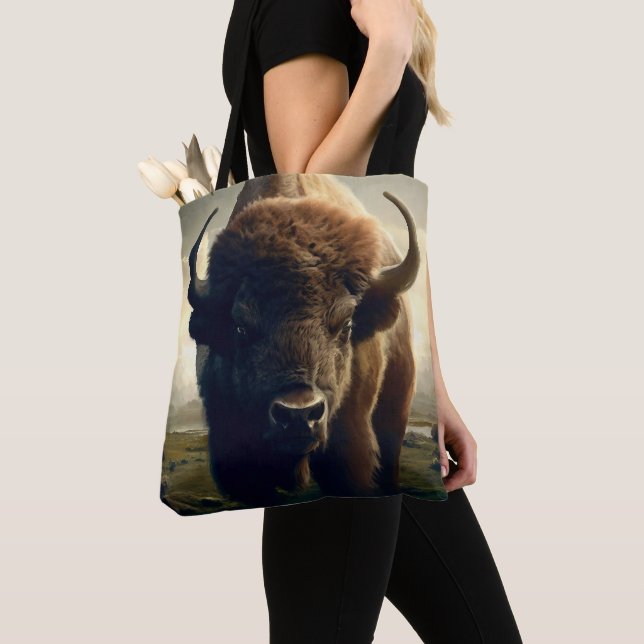 Bolsa Tote Bison Painting (Close Up)
