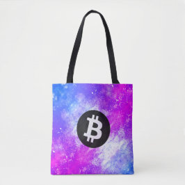 Bolsa Tote Bitcoin Aquarela (Estilo 2 - Miami)