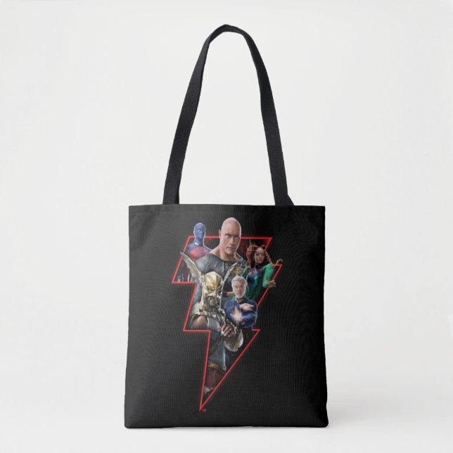Bolsa Tote Black Adam Group Lightning Graphic (Frente)