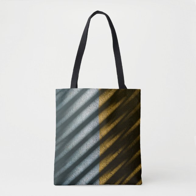 Bolsa Tote Black and brown striped textile (Frente)