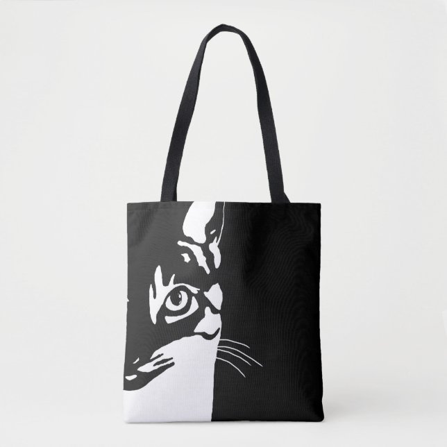Bolsa Tote Black and White cat 657 (Frente)