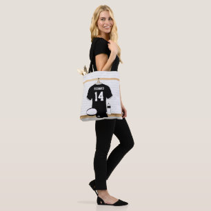 Bolsa Tote Black and White da Jersey Personalizada